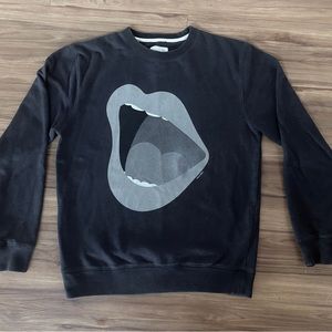 Saturdays NYC Black Sweatshirt Mouth Large New York City